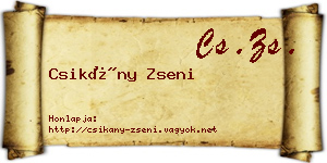 Csikány Zseni névjegykártya
